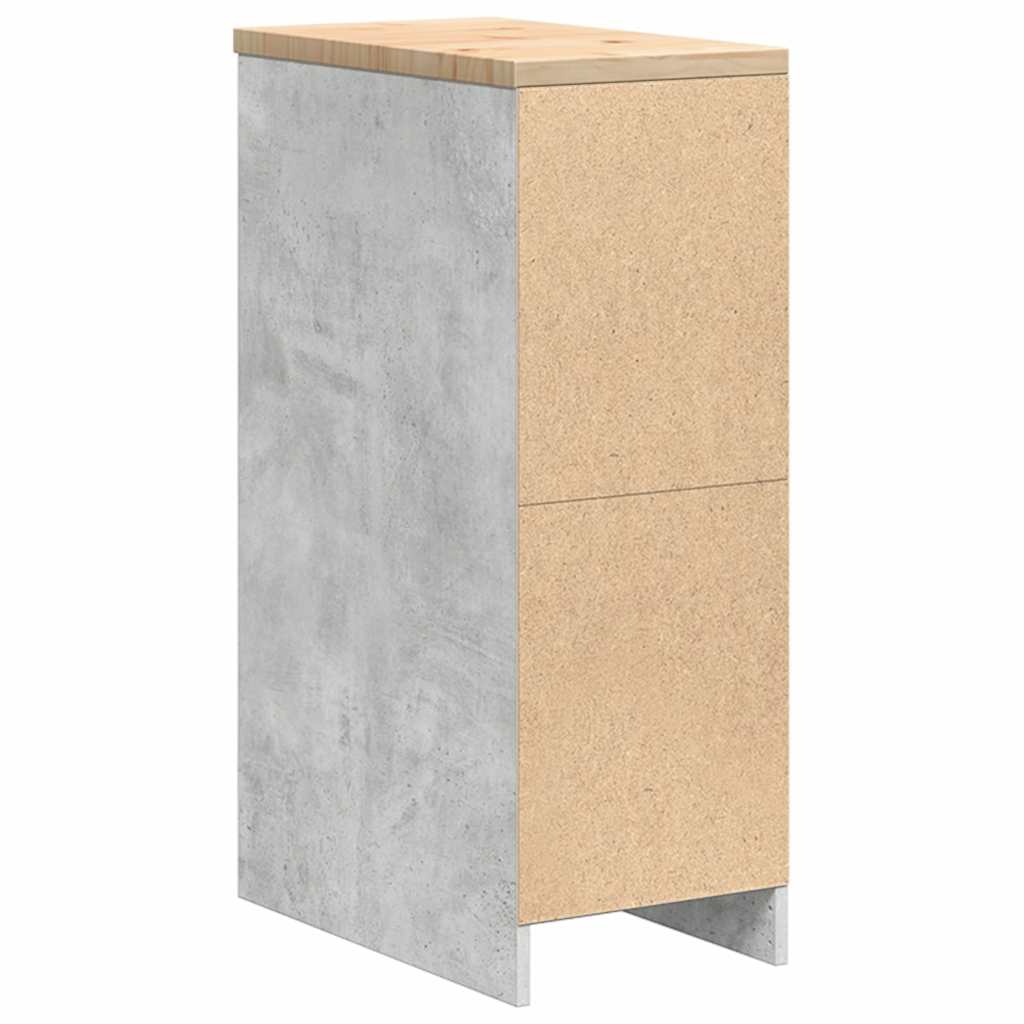 Garage Storage Cabinet Concrete Gray Solid Pine