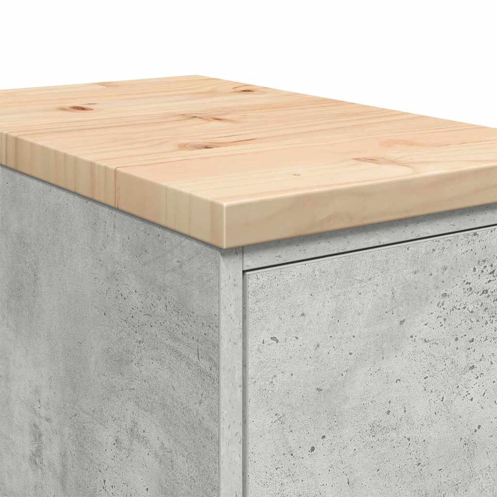 Garage Storage Cabinet Concrete Gray Solid Pine