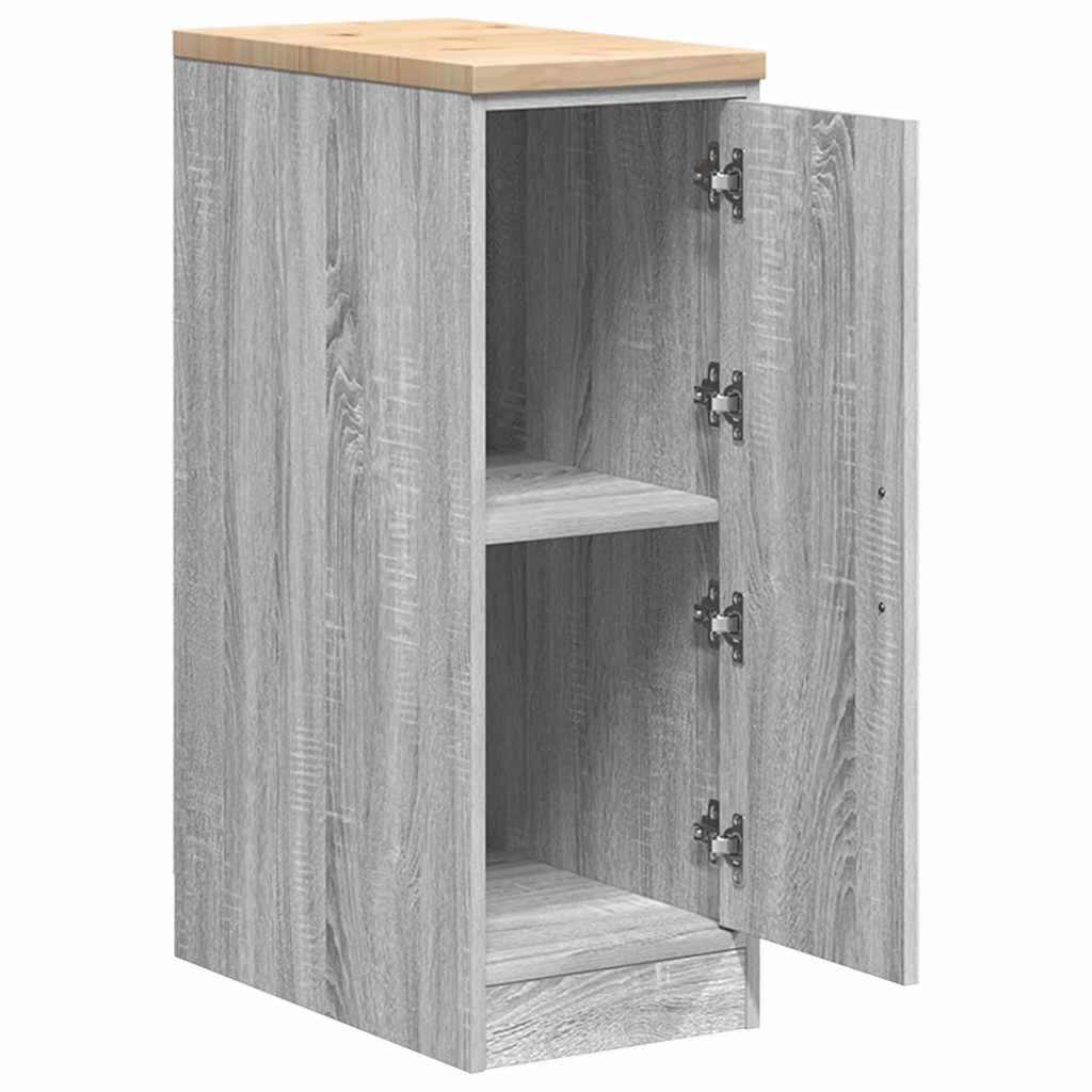 Garage Storage Cabinet Gray Sonoma Solid Pine