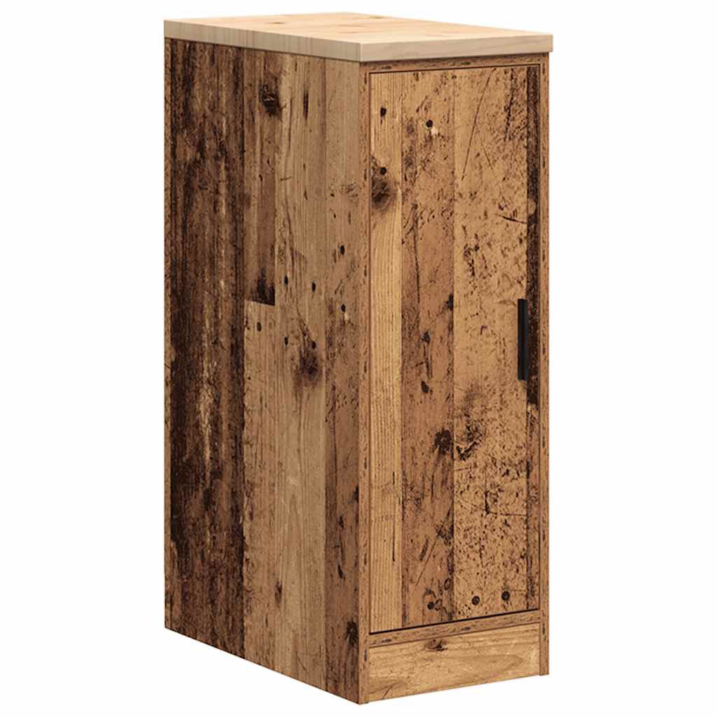 Garage storage cabinet reclaimed wood look solid pine