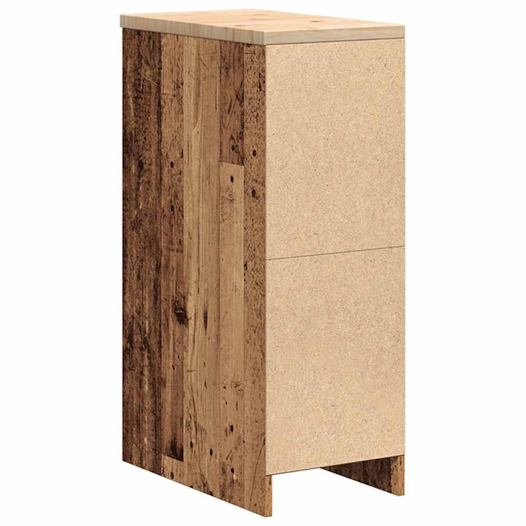 Garage storage cabinet reclaimed wood look solid pine