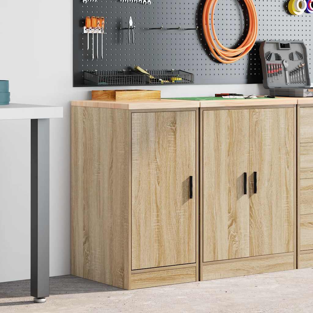 Garage storage cabinet Sonoma oak solid pine