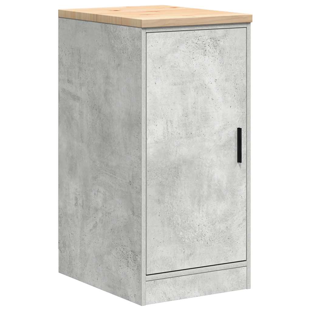 Garage Storage Cabinet Concrete Gray Solid Pine