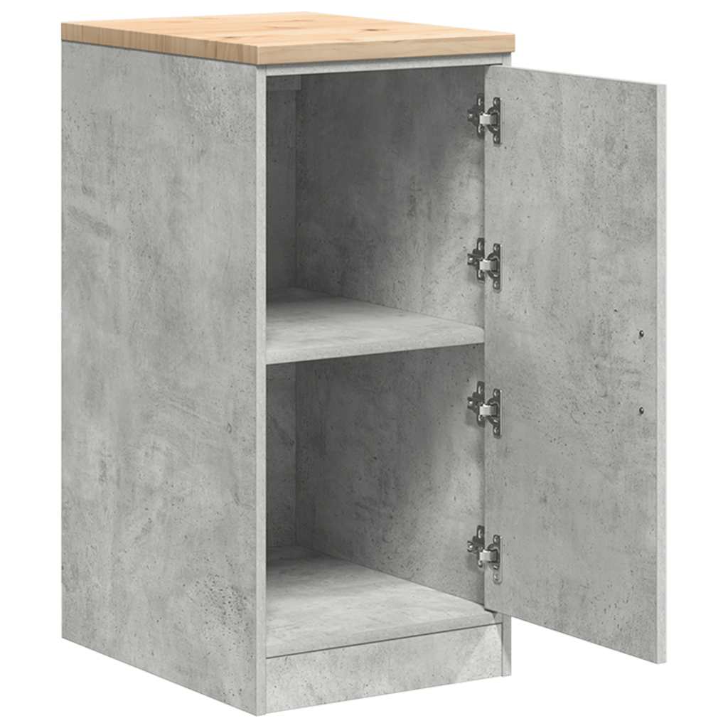 Garage Storage Cabinet Concrete Gray Solid Pine