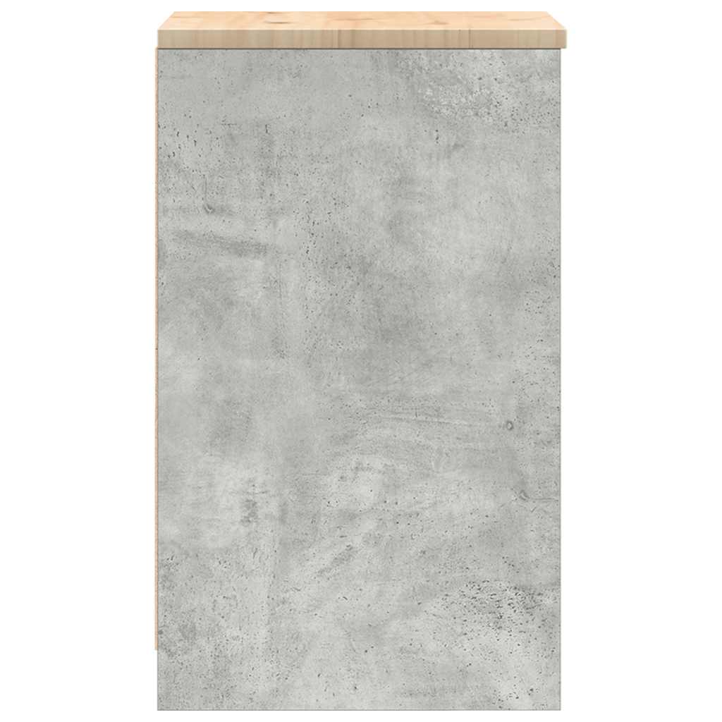 Garage Storage Cabinet Concrete Gray Solid Pine