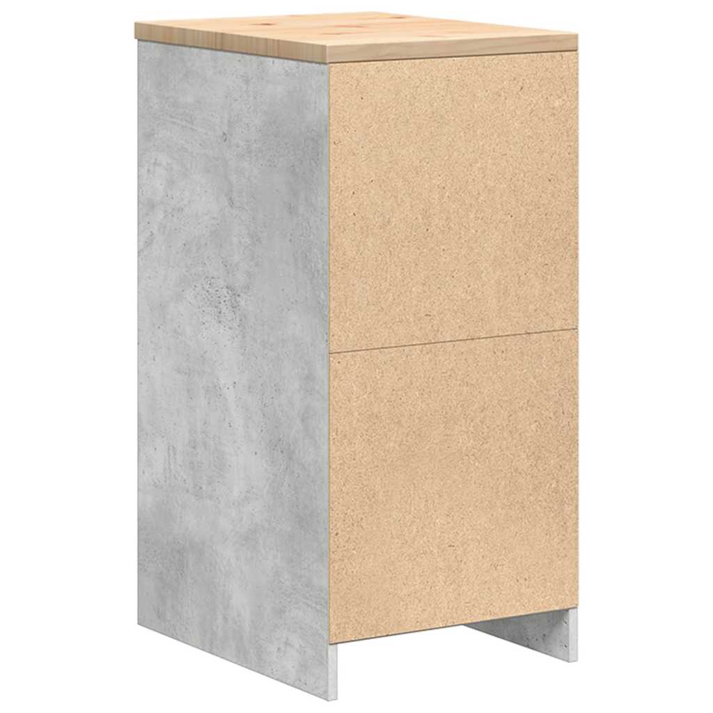 Garage Storage Cabinet Concrete Gray Solid Pine