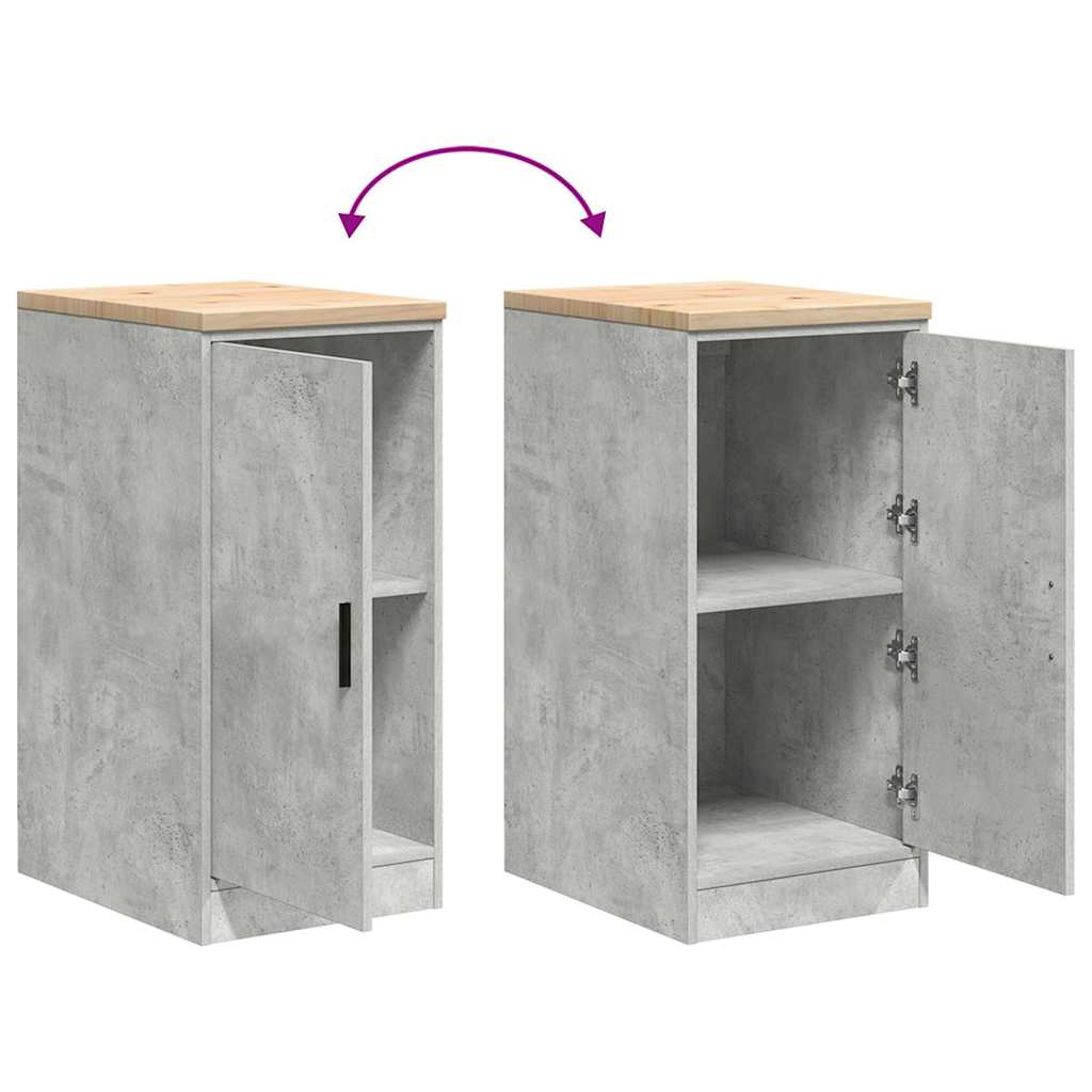 Garage Storage Cabinet Concrete Gray Solid Pine