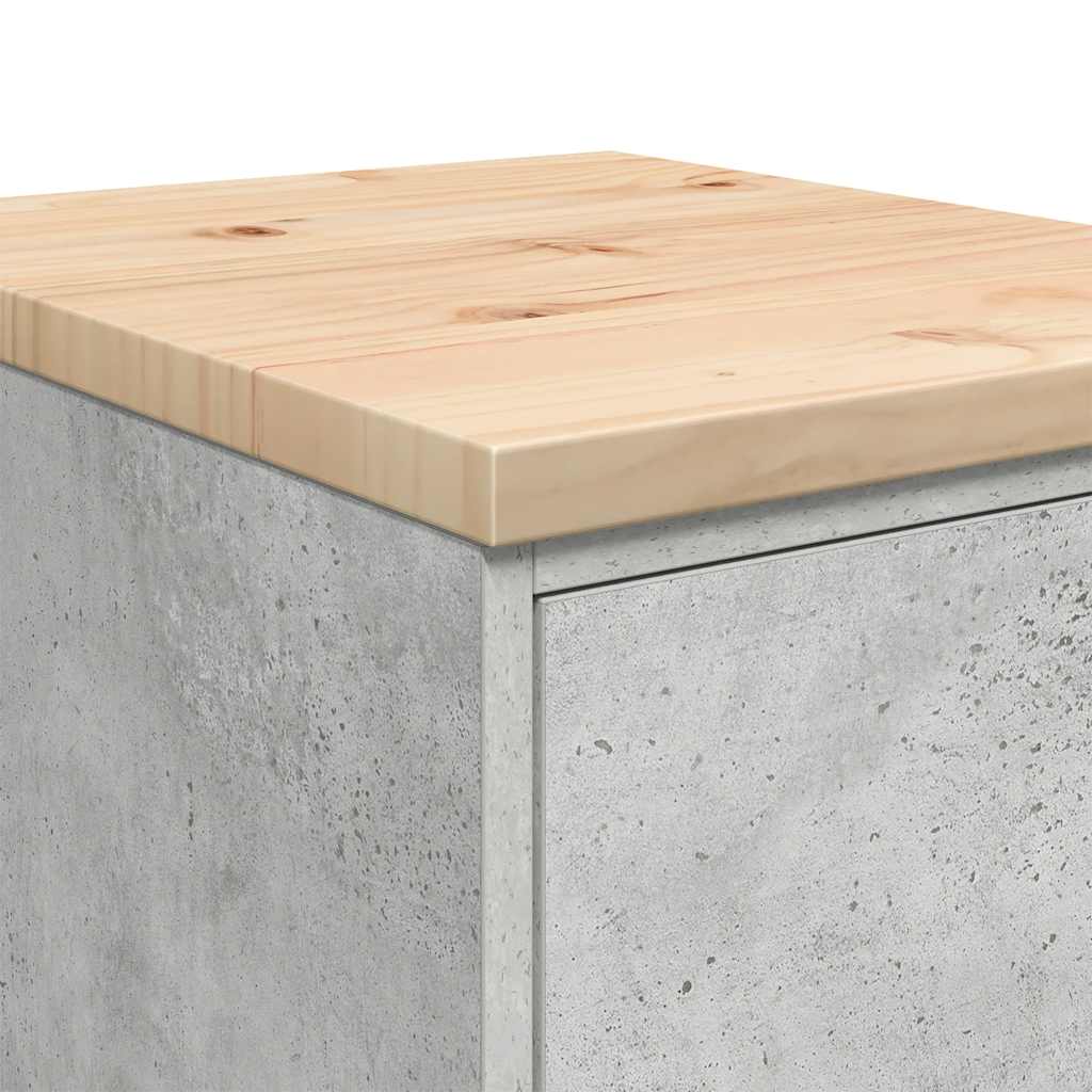 Garage Storage Cabinet Concrete Gray Solid Pine