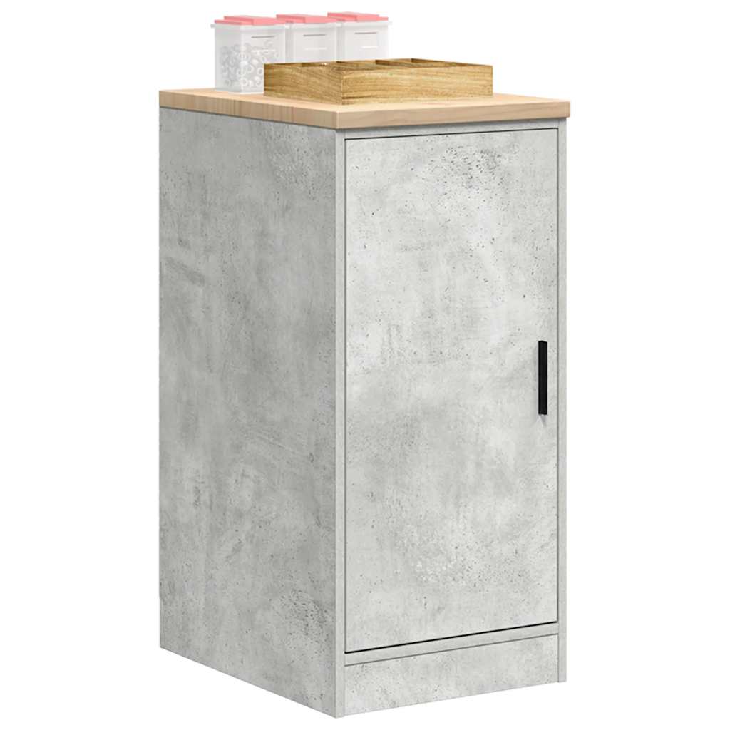 Garage Storage Cabinet Concrete Gray Solid Pine