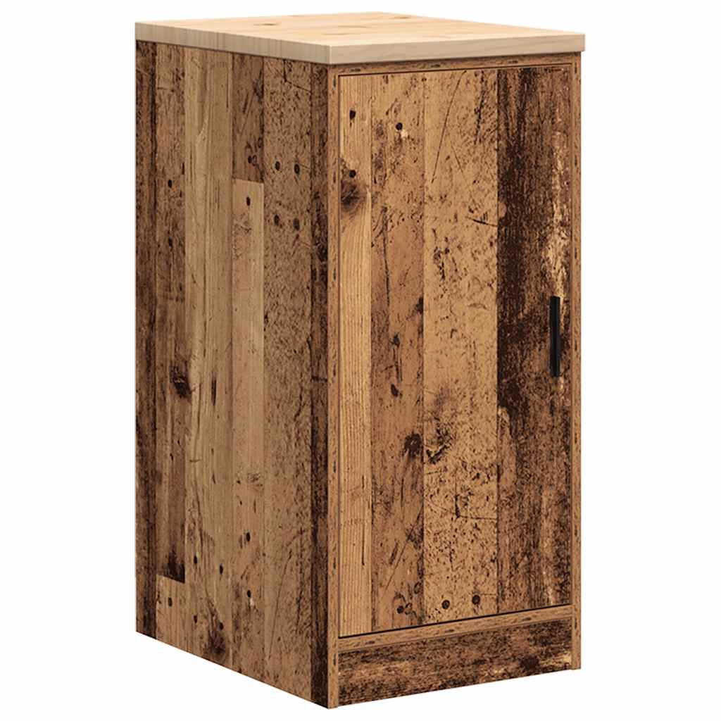 Garage storage cabinet reclaimed wood look solid pine