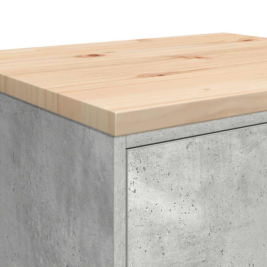 Garage Storage Cabinet Concrete Gray Solid Pine