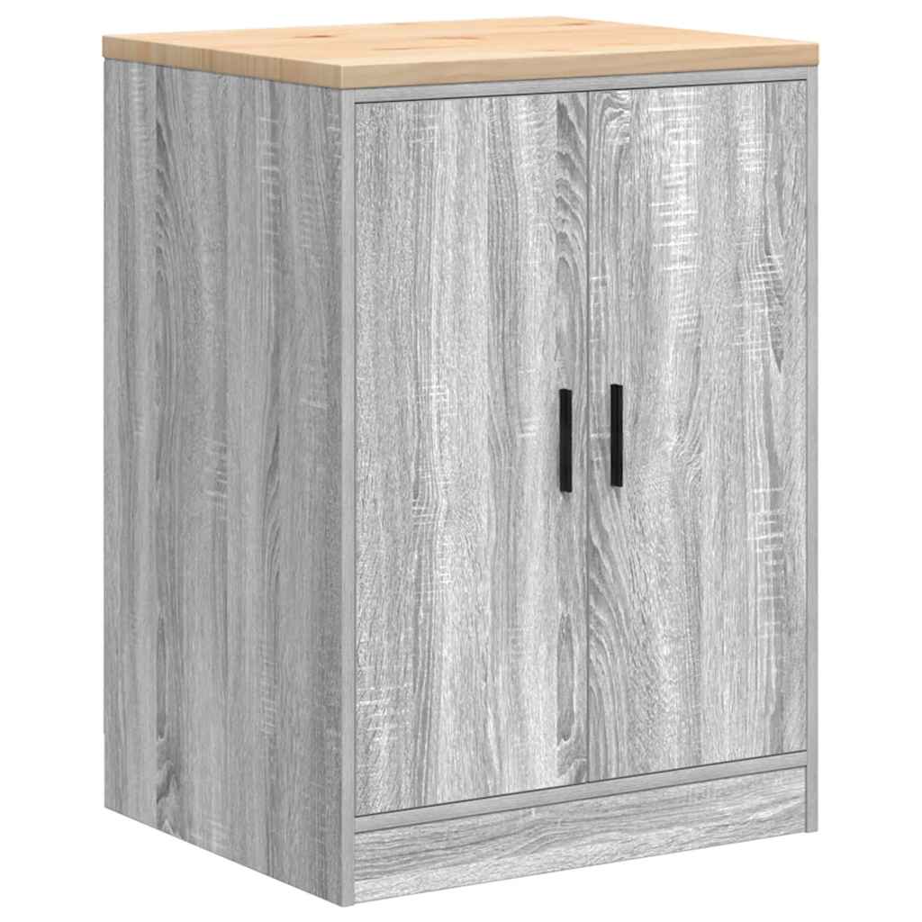 Garage Storage Cabinet Gray Sonoma Solid Pine