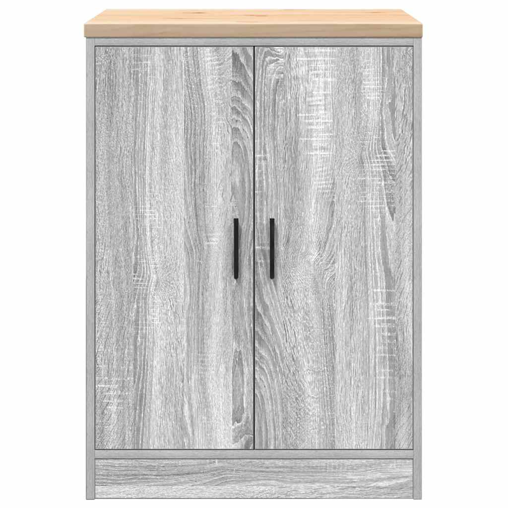 Garage Storage Cabinet Gray Sonoma Solid Pine