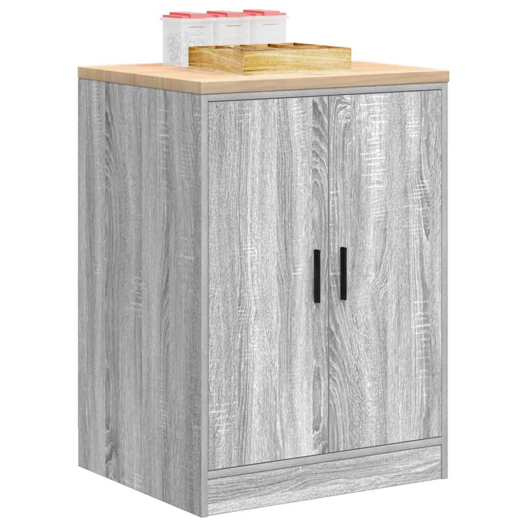 Garage Storage Cabinet Gray Sonoma Solid Pine