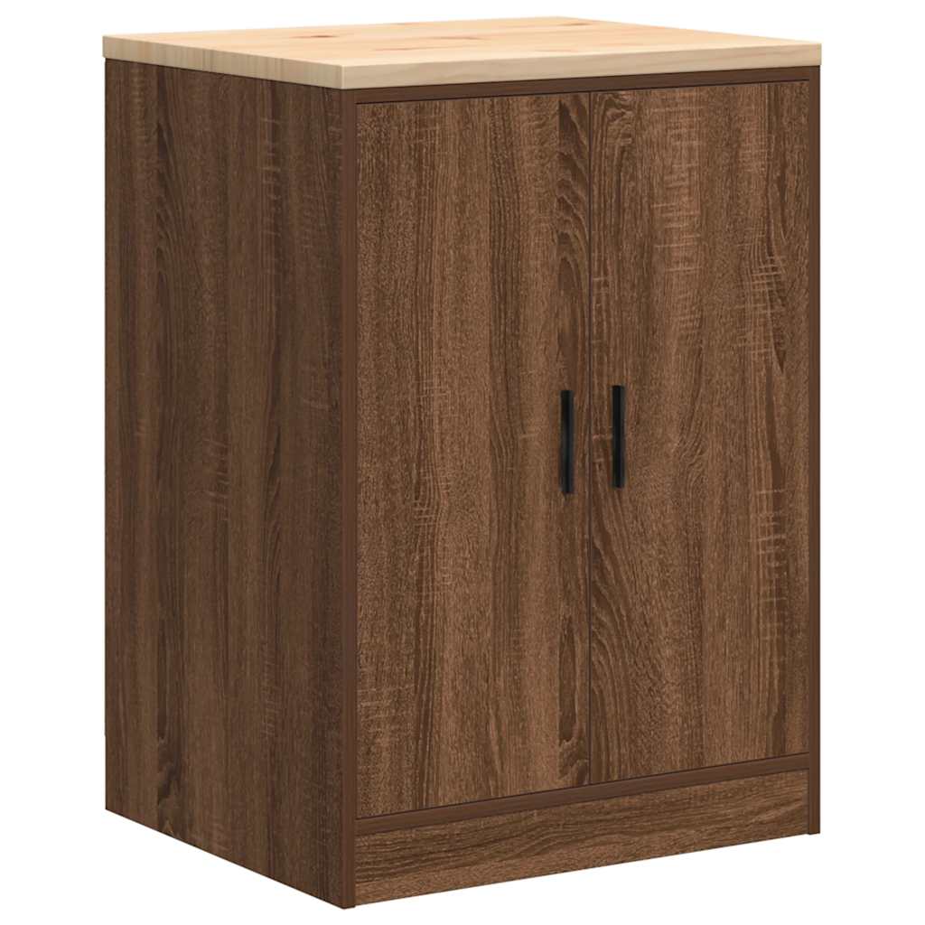 Garage storage cabinet 60x51x85 cm solid pine