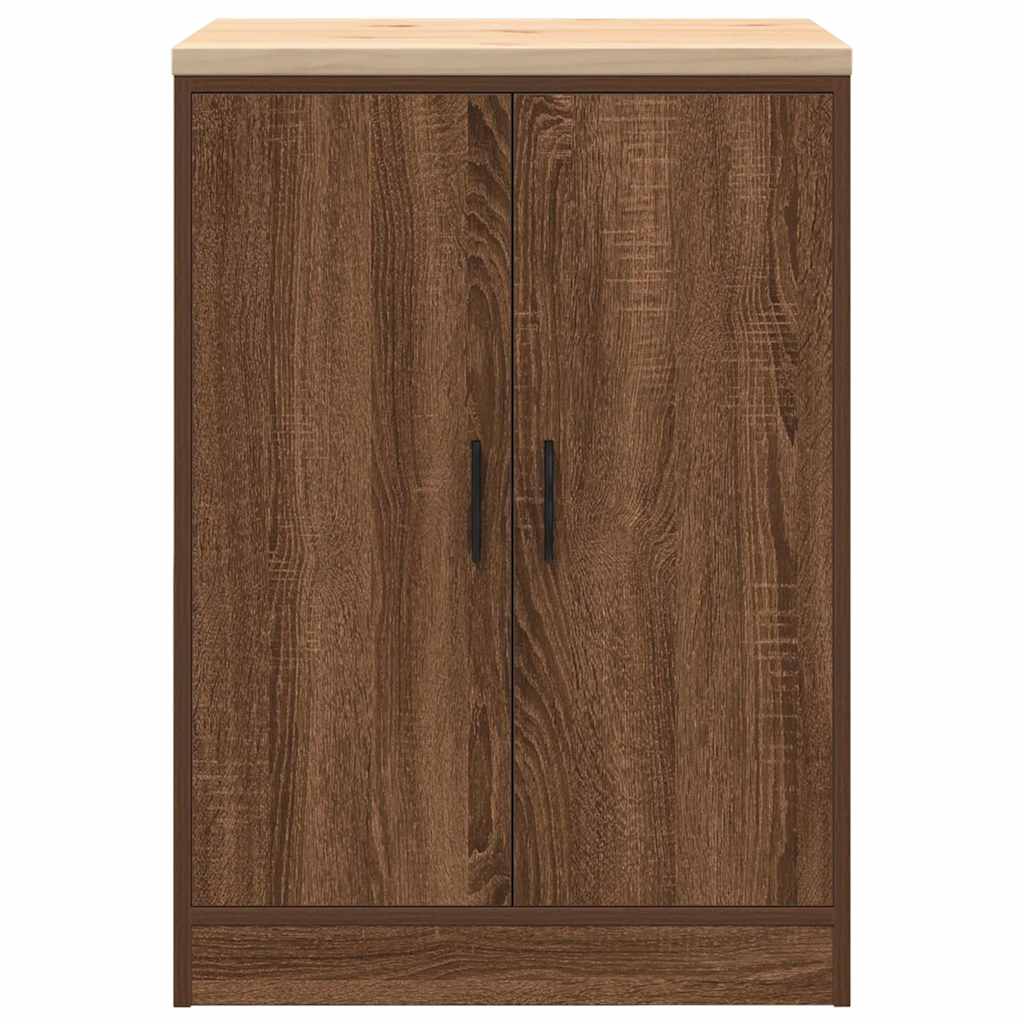 Garage storage cabinet 60x51x85 cm solid pine