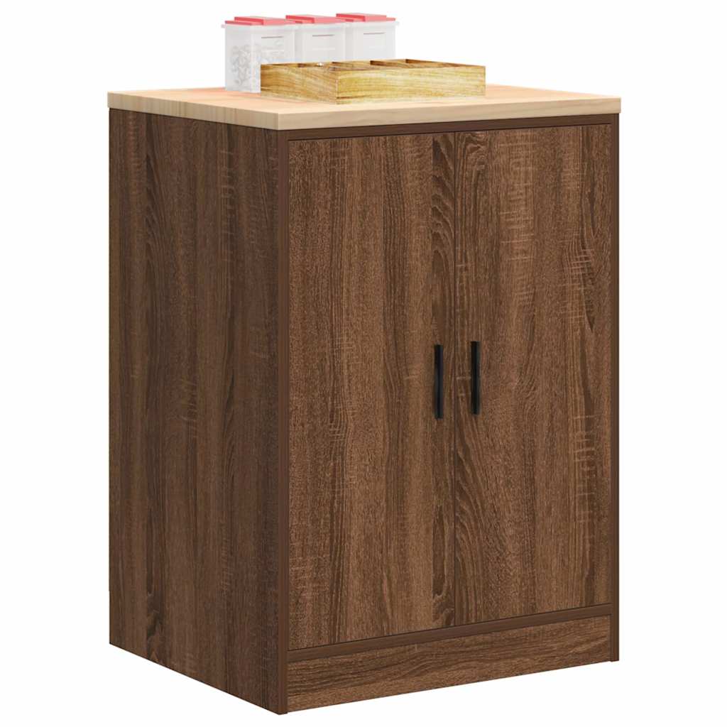 Garage storage cabinet 60x51x85 cm solid pine