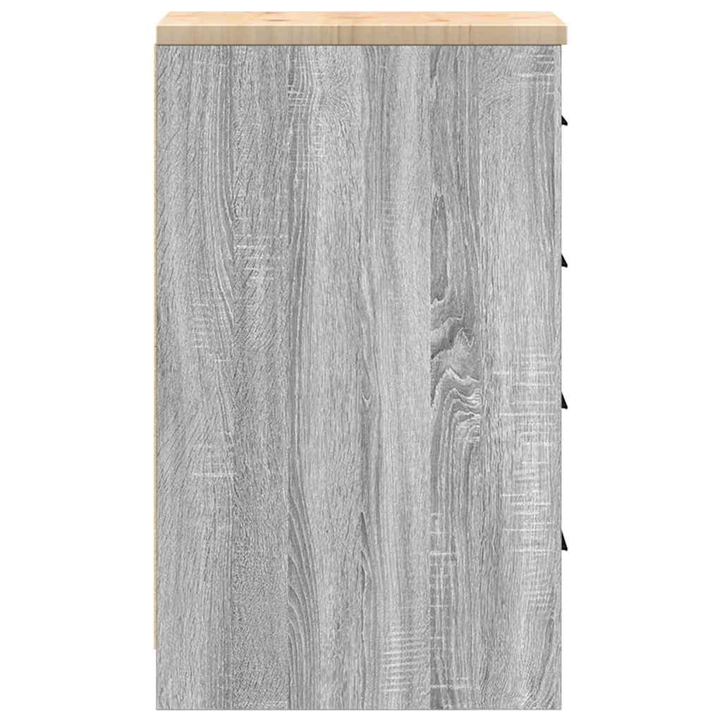 Garage Storage Cabinet Gray Sonoma Solid Pine