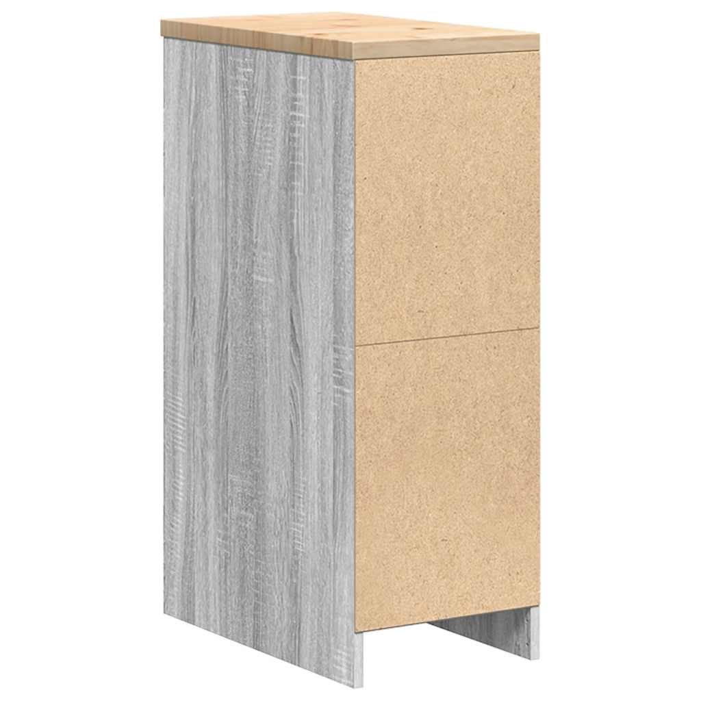 Garage Storage Cabinet Gray Sonoma Solid Pine