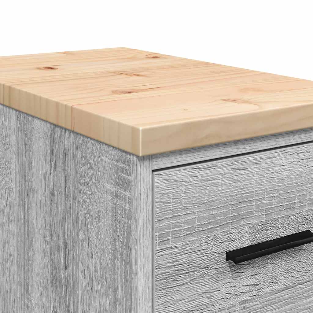 Garage Storage Cabinet Gray Sonoma Solid Pine