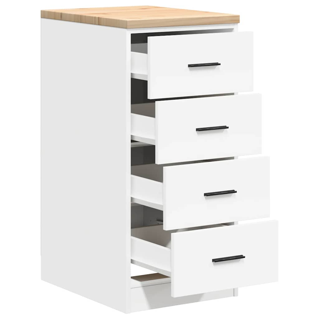 Garage Storage Cabinet White 40x51x85 cm Solid Pine