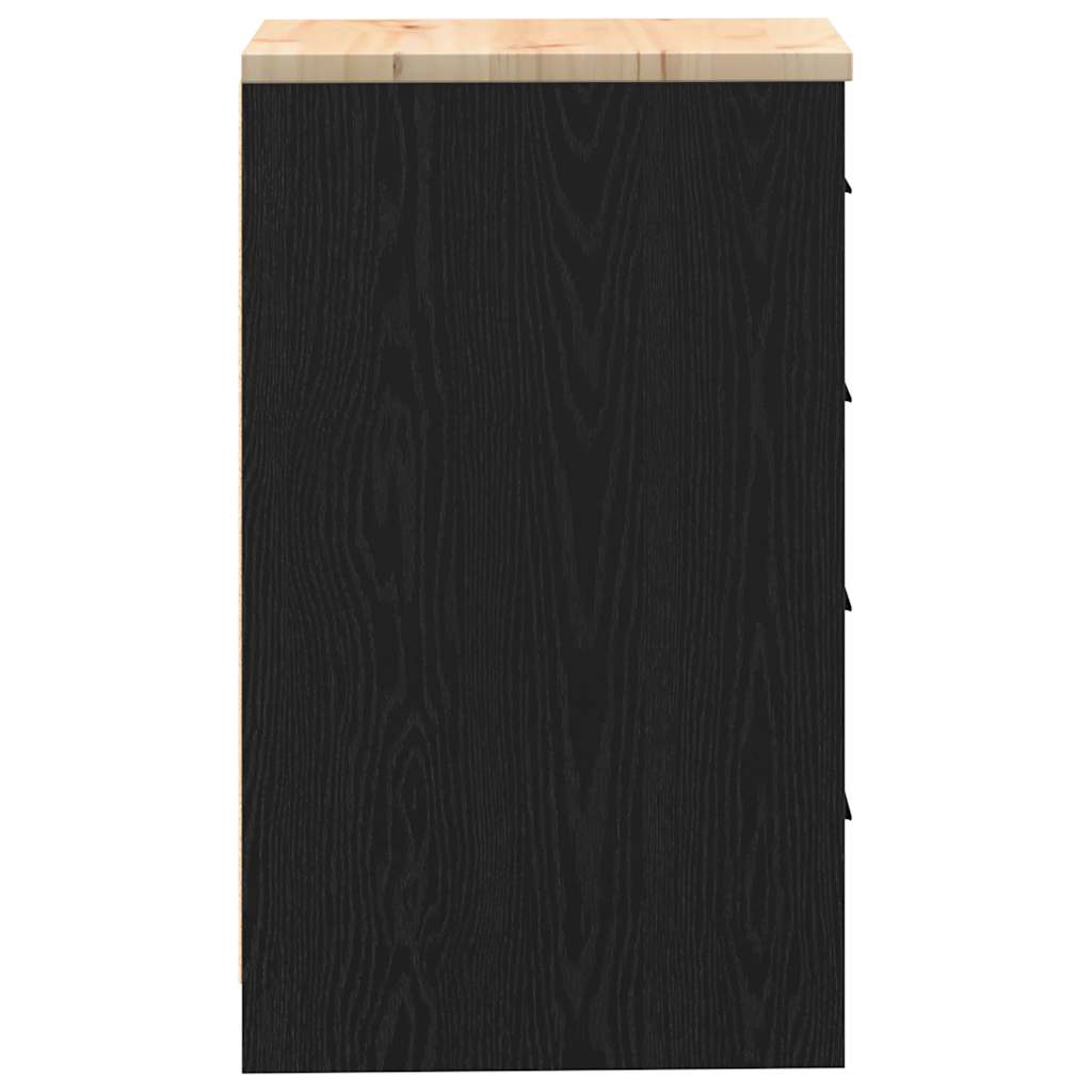 Garage Storage Cabinet Black Solid Pine