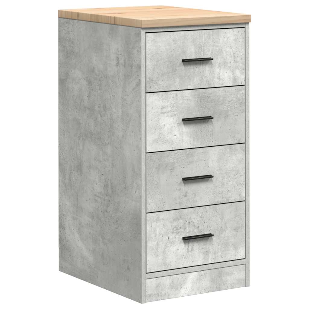 Garage Storage Cabinet Concrete Gray Solid Pine