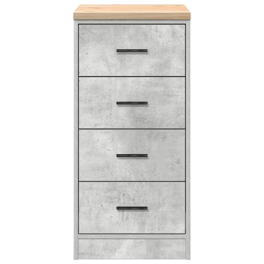 Garage Storage Cabinet Concrete Gray Solid Pine