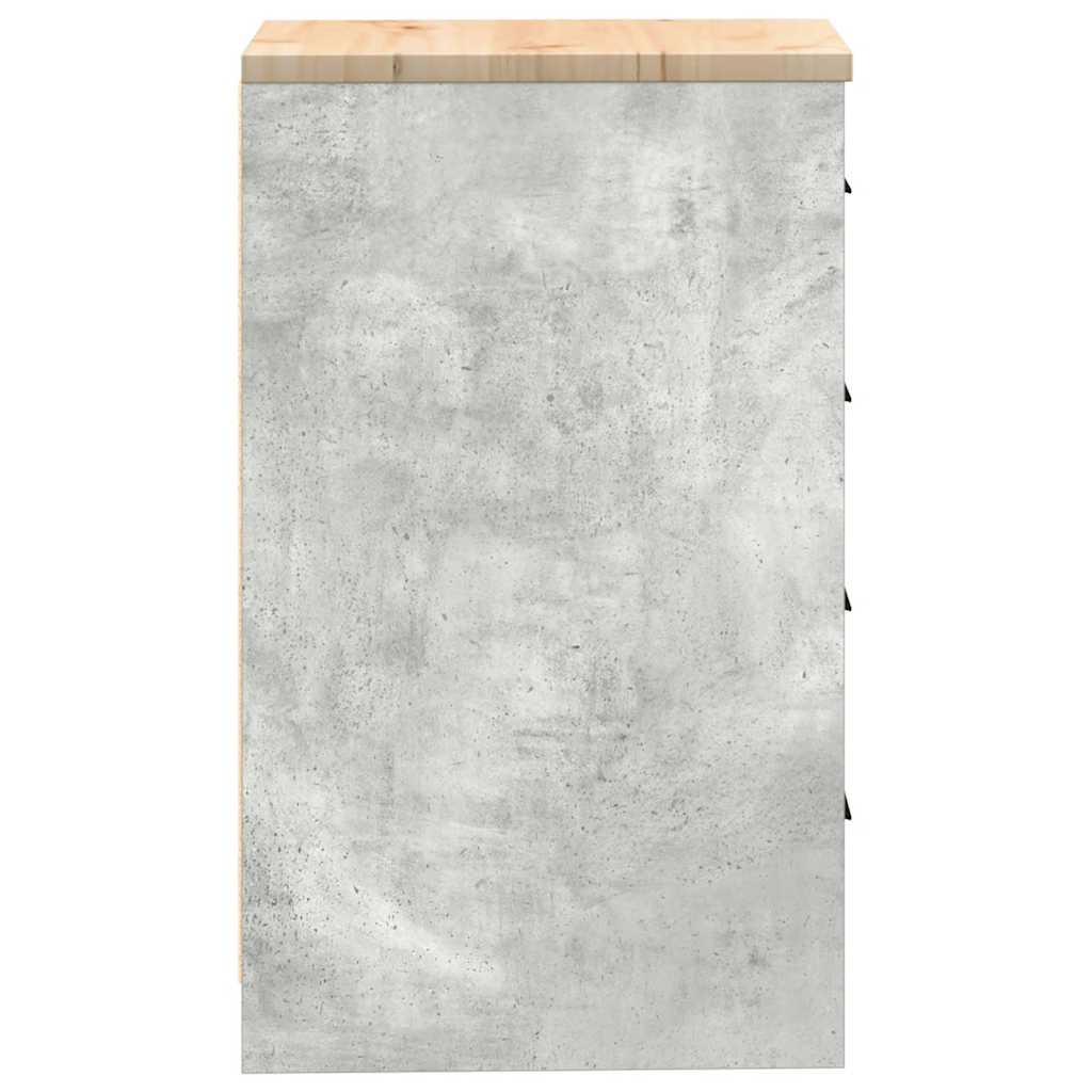 Garage Storage Cabinet Concrete Gray Solid Pine