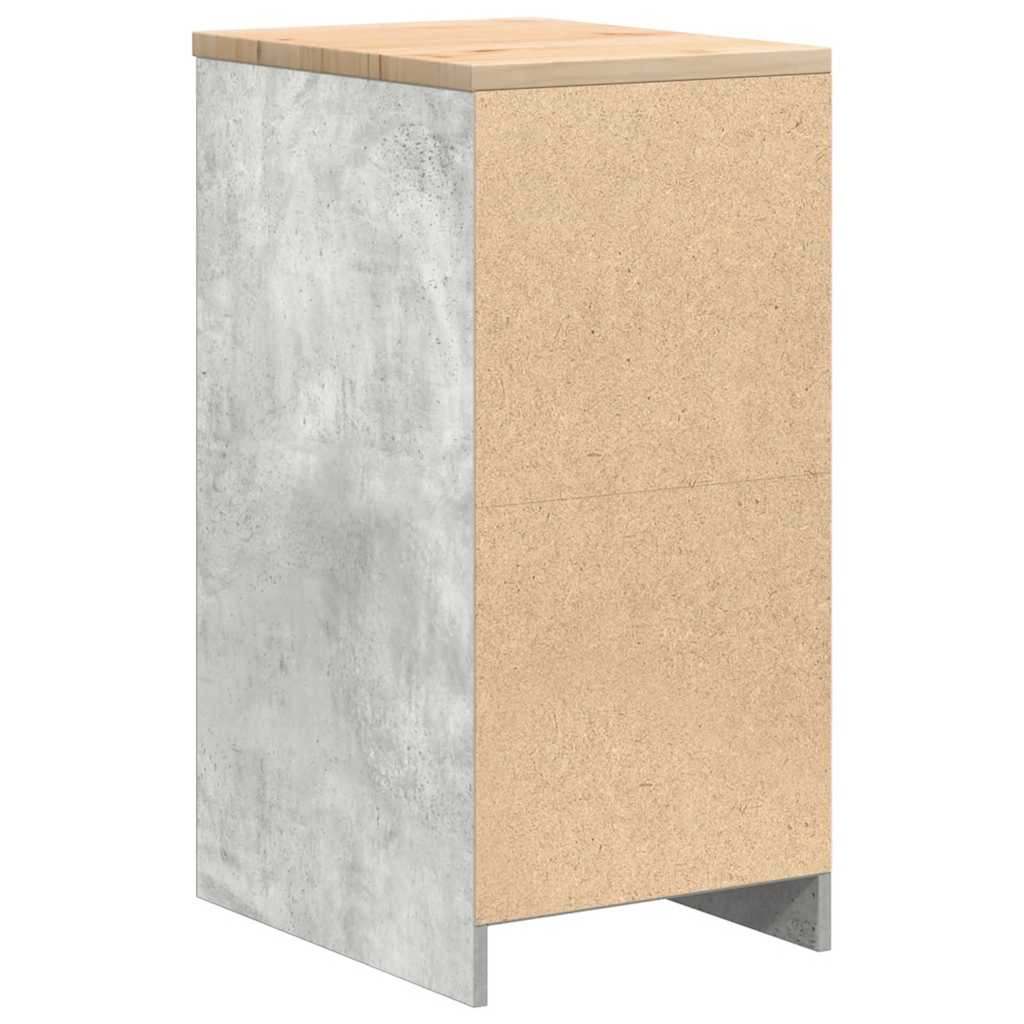 Garage Storage Cabinet Concrete Gray Solid Pine