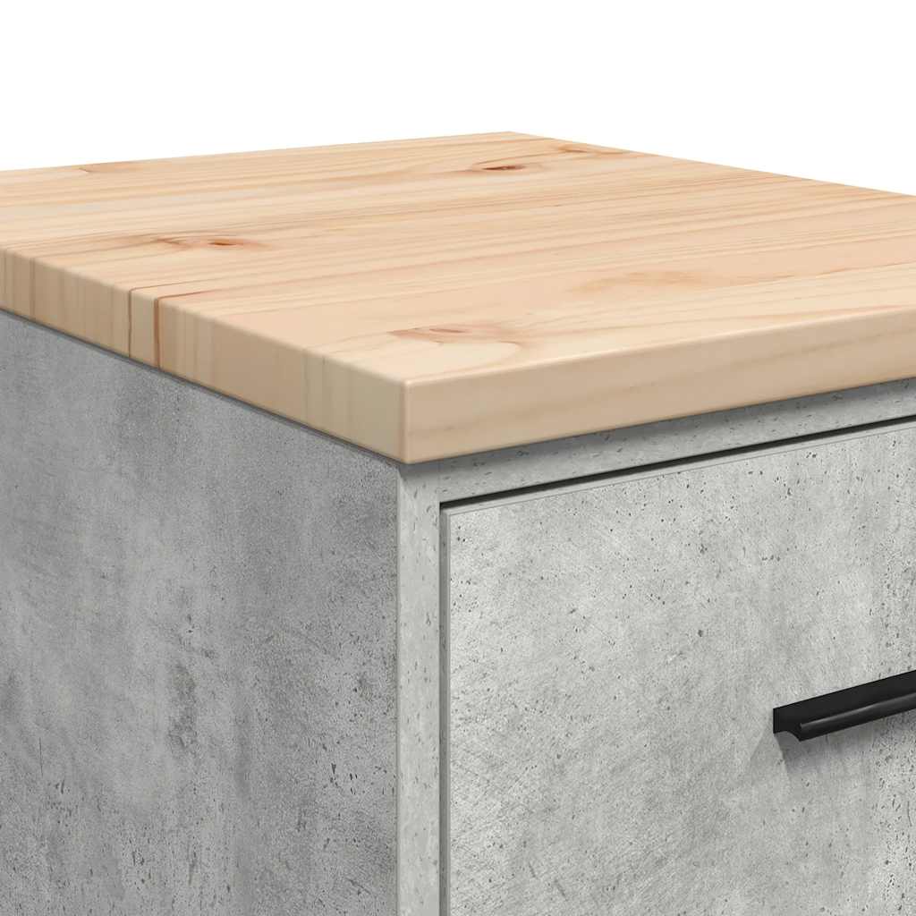 Garage Storage Cabinet Concrete Gray Solid Pine