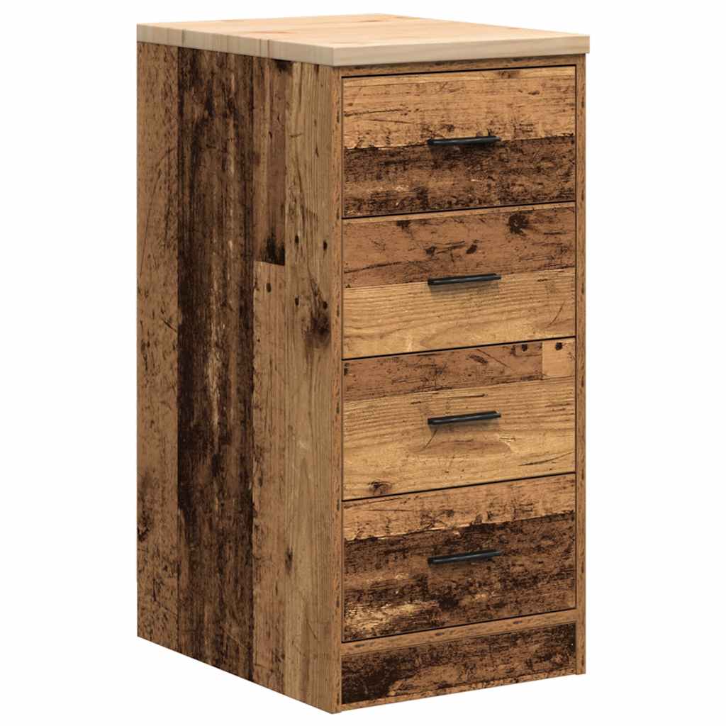 Garage storage cabinet reclaimed wood look solid pine