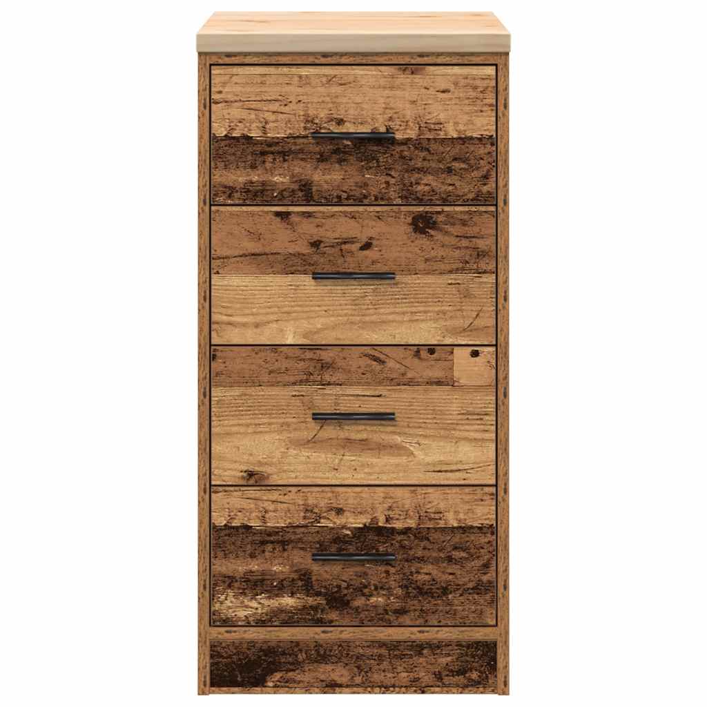 Garage storage cabinet reclaimed wood look solid pine