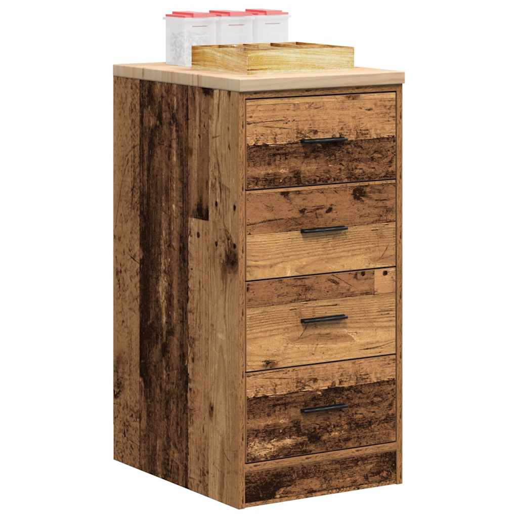 Garage storage cabinet reclaimed wood look solid pine