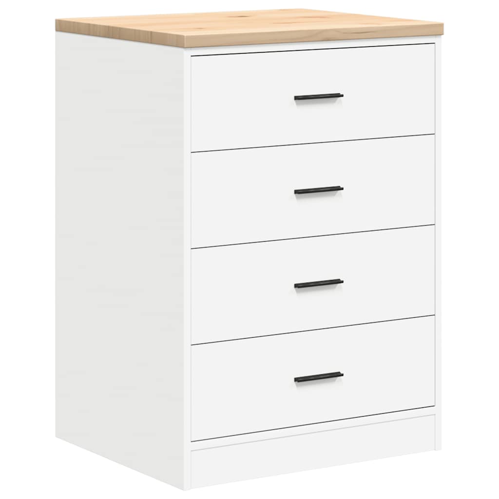 Garage Storage Cabinet White 60x51x85 cm Solid Pine