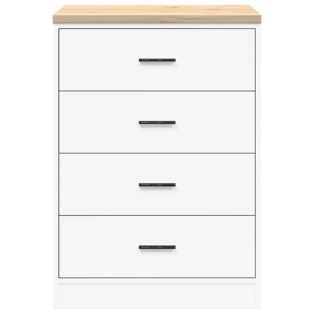 Garage Storage Cabinet White 60x51x85 cm Solid Pine