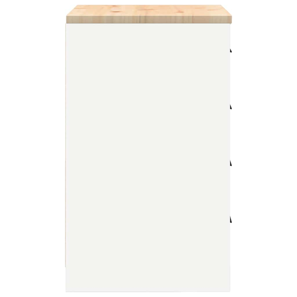 Garage Storage Cabinet White 60x51x85 cm Solid Pine