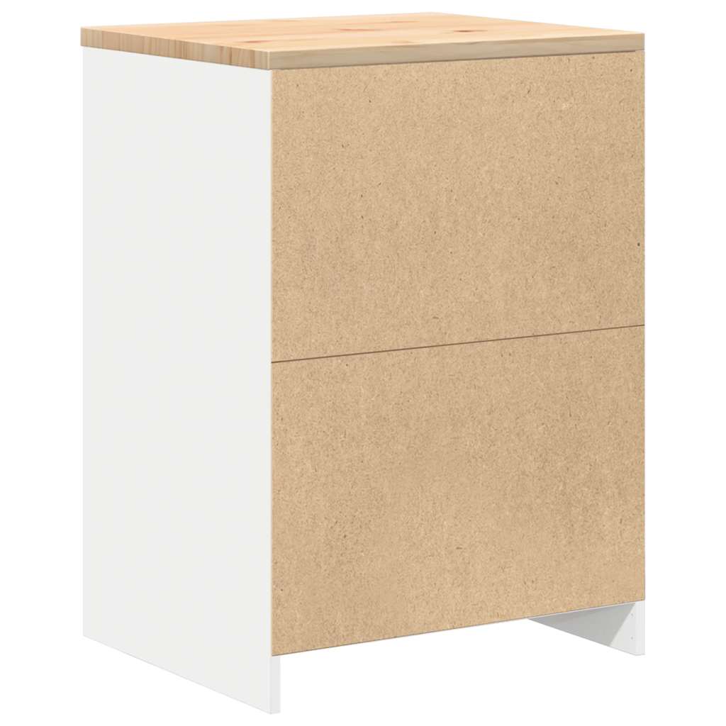 Garage Storage Cabinet White 60x51x85 cm Solid Pine