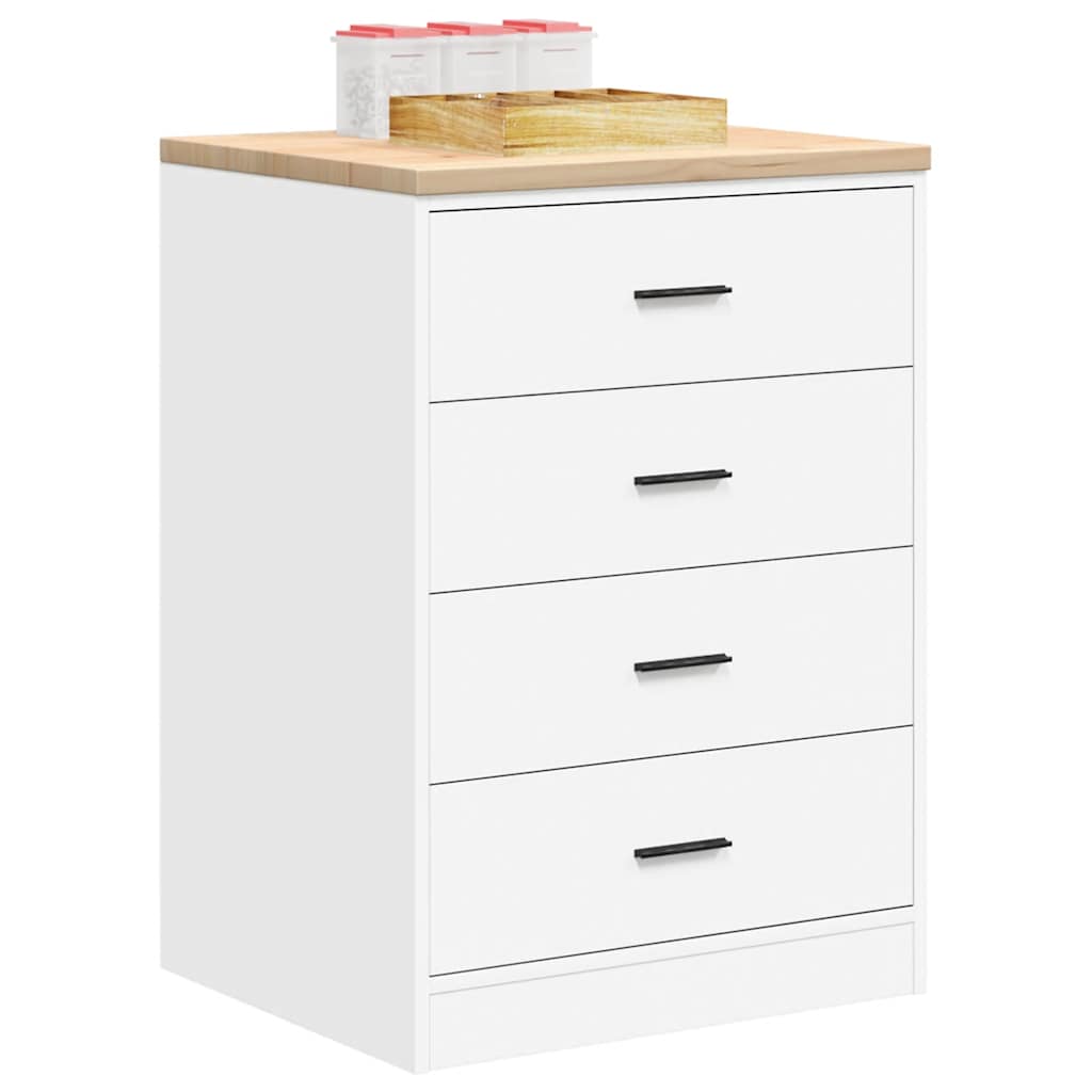 Garage Storage Cabinet White 60x51x85 cm Solid Pine