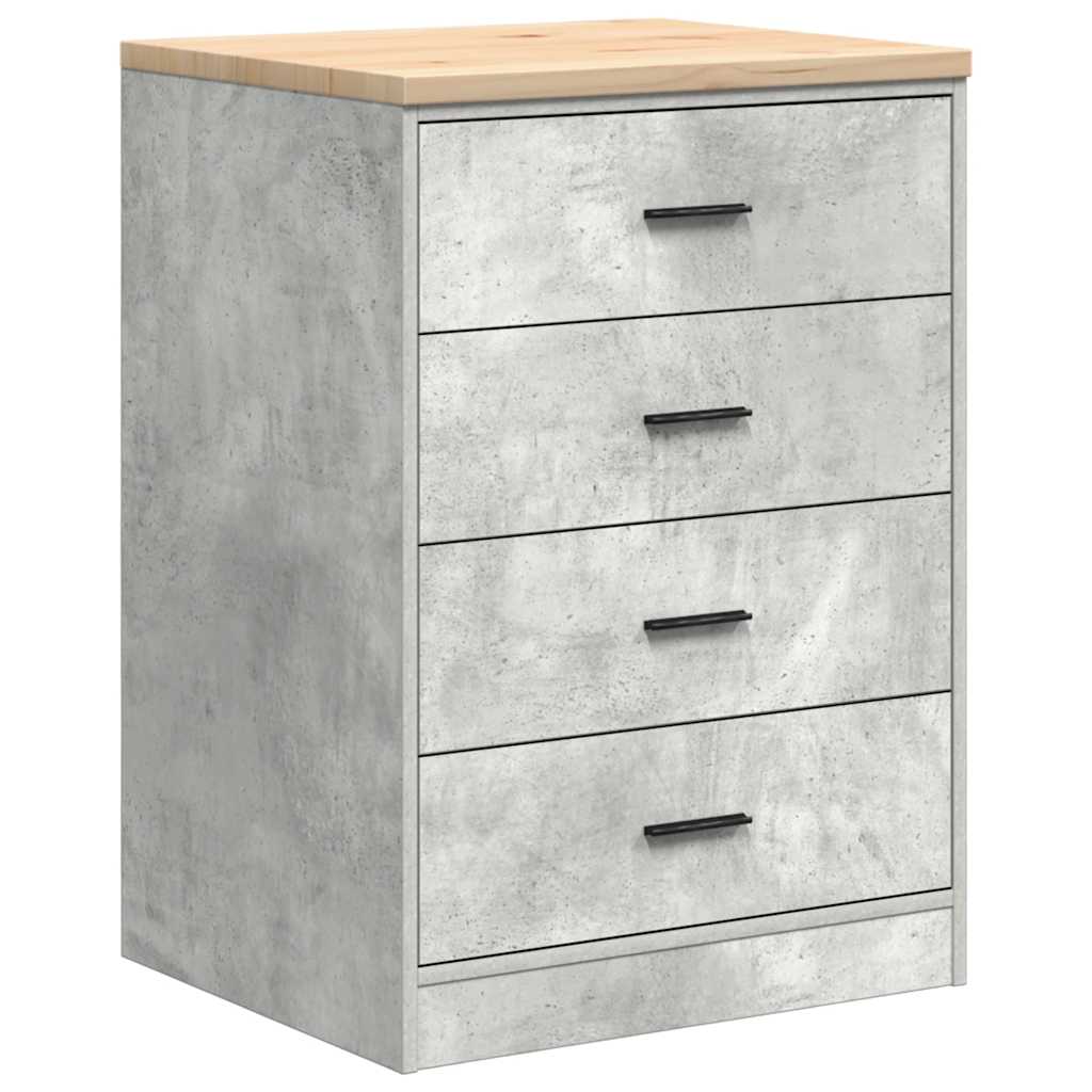 Garage Storage Cabinet Concrete Gray Solid Pine