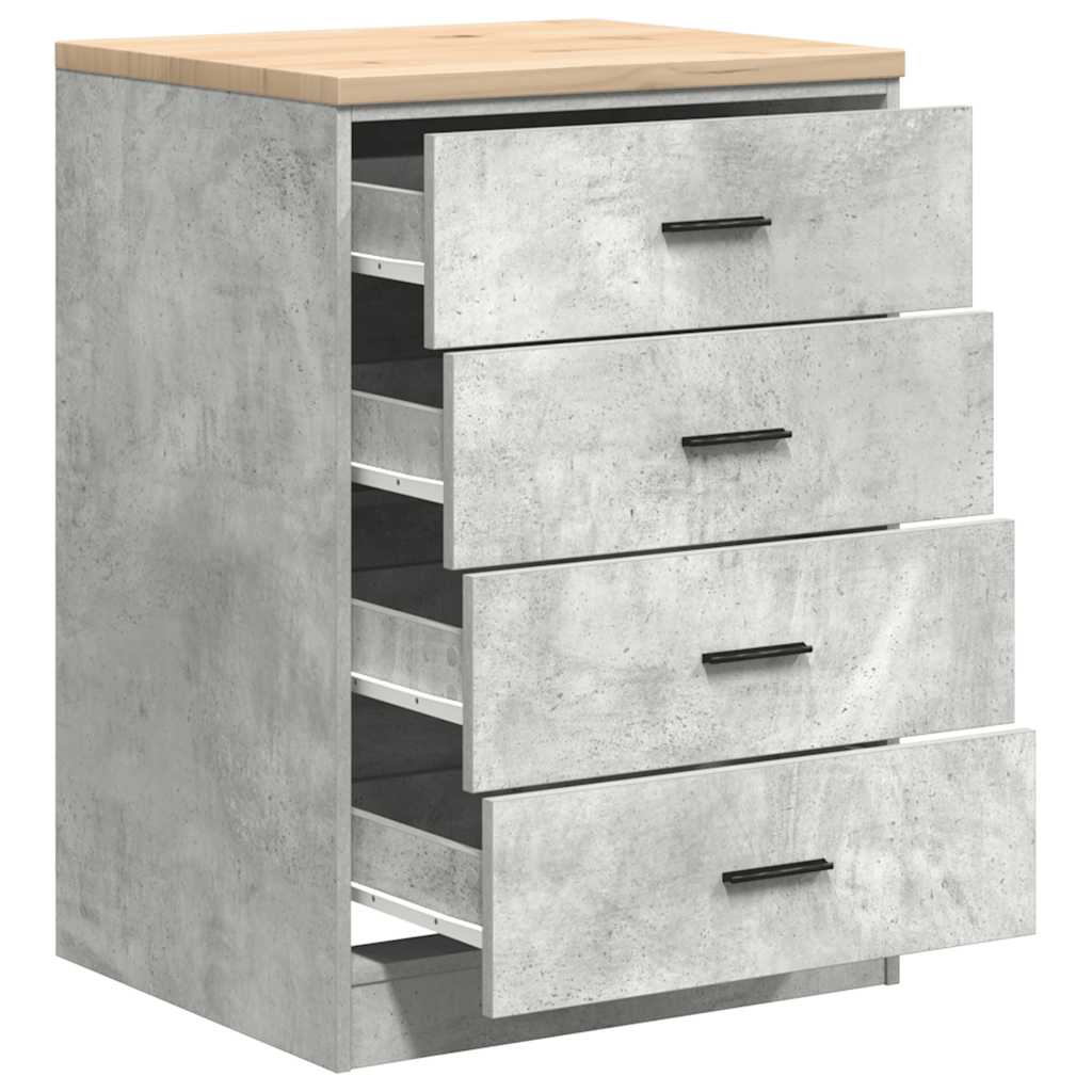 Garage Storage Cabinet Concrete Gray Solid Pine