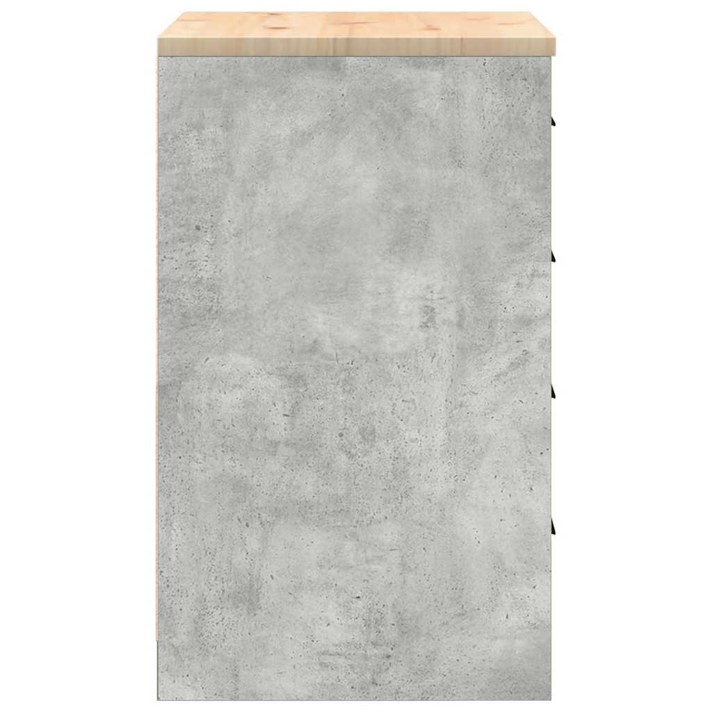 Garage Storage Cabinet Concrete Gray Solid Pine