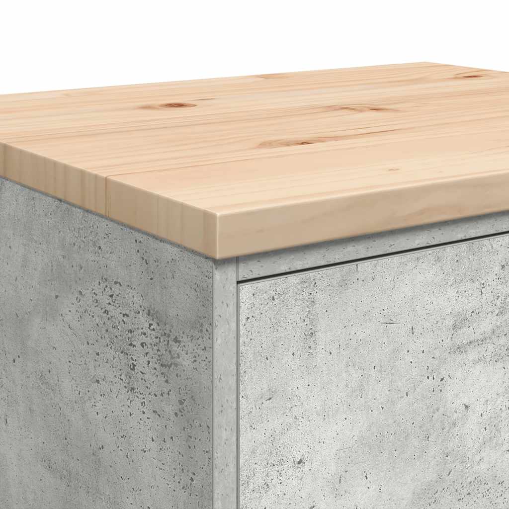 Garage Storage Cabinet Concrete Gray Solid Pine