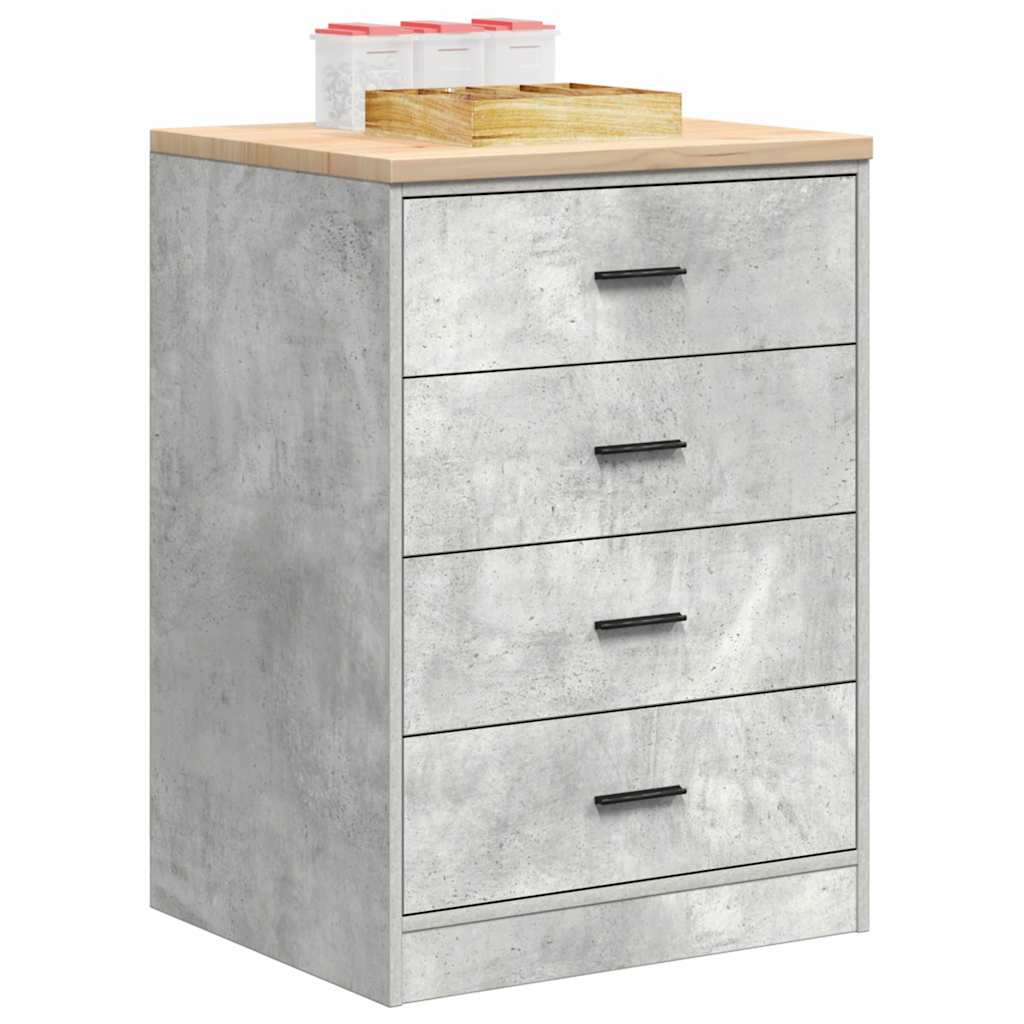 Garage Storage Cabinet Concrete Gray Solid Pine