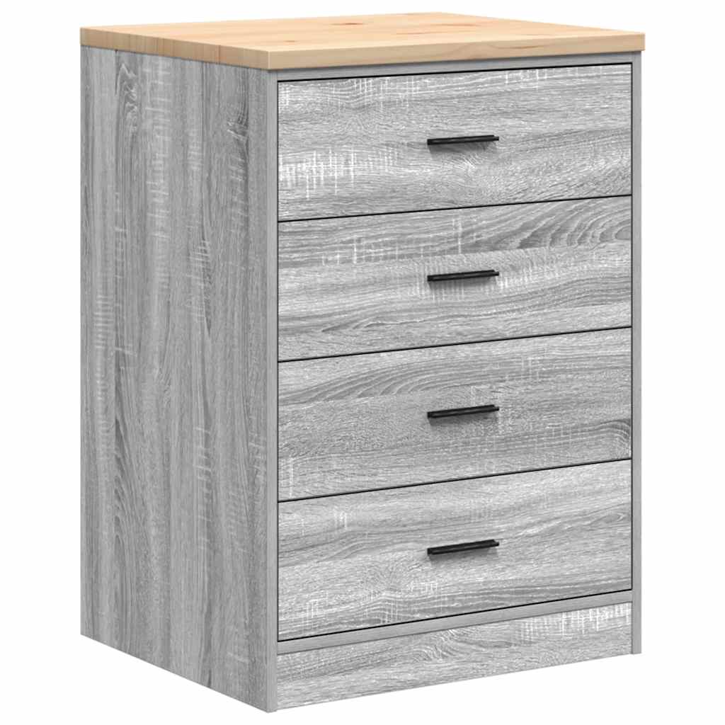 Garage Storage Cabinet Gray Sonoma Solid Pine