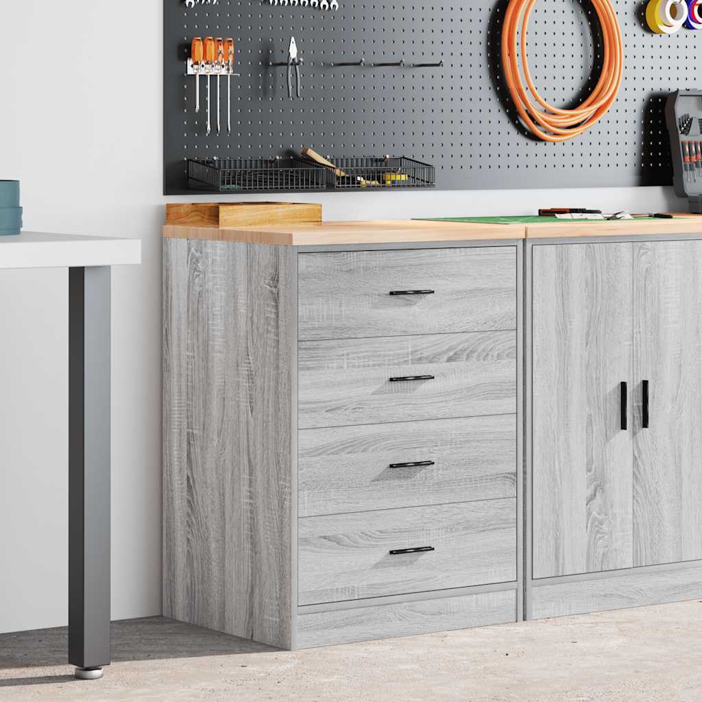 Garage Storage Cabinet Gray Sonoma Solid Pine