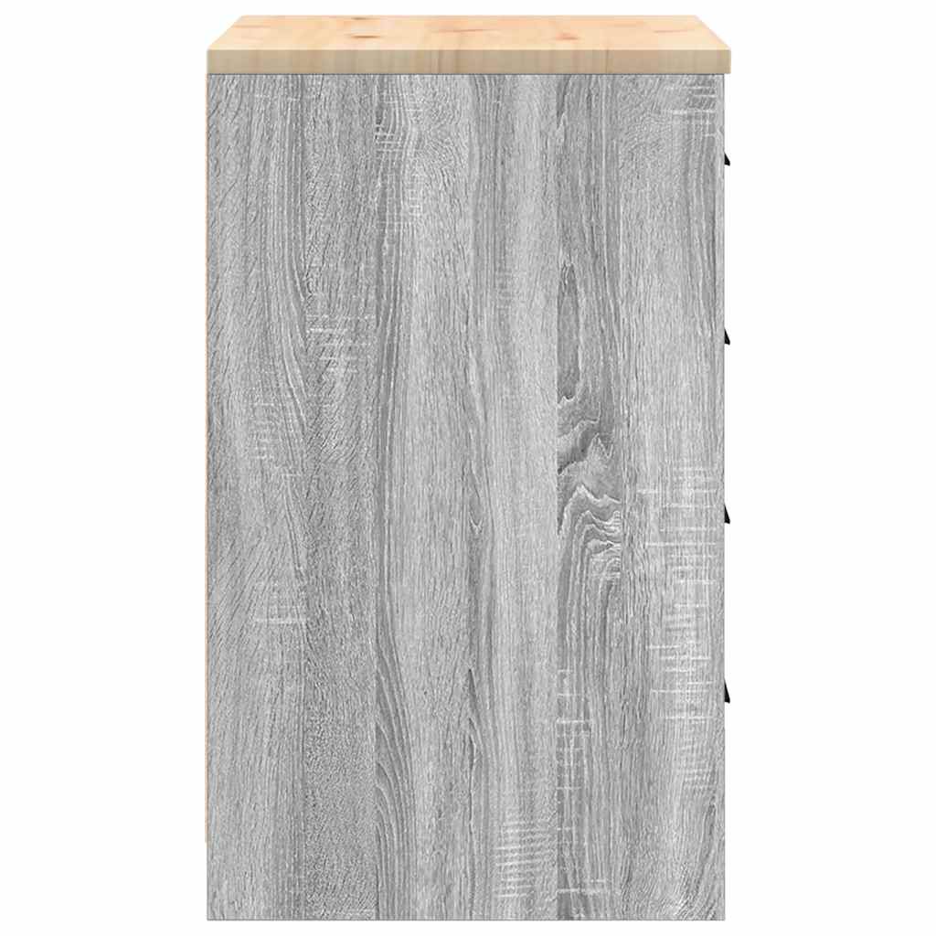 Garage Storage Cabinet Gray Sonoma Solid Pine