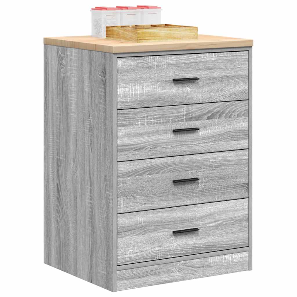 Garage Storage Cabinet Gray Sonoma Solid Pine