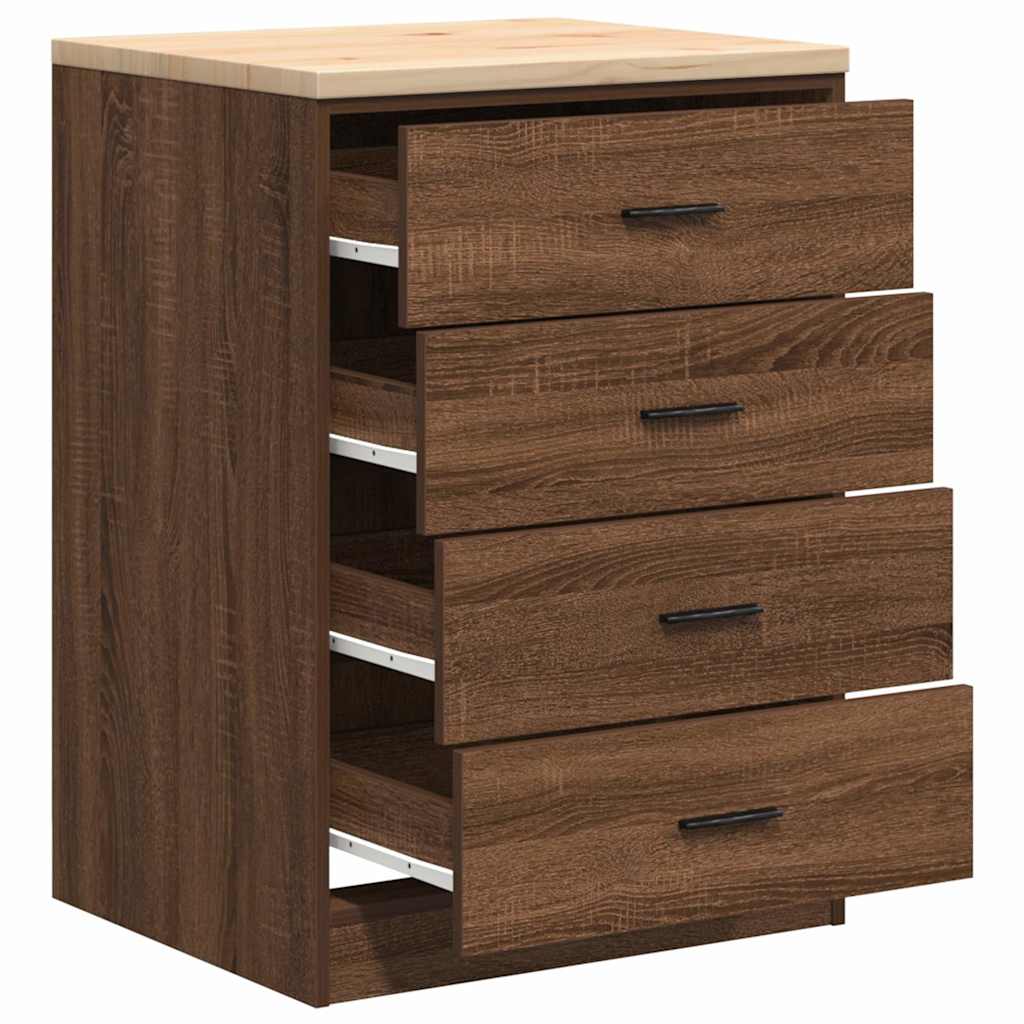 Garage storage cabinet 60x51x85 cm solid pine