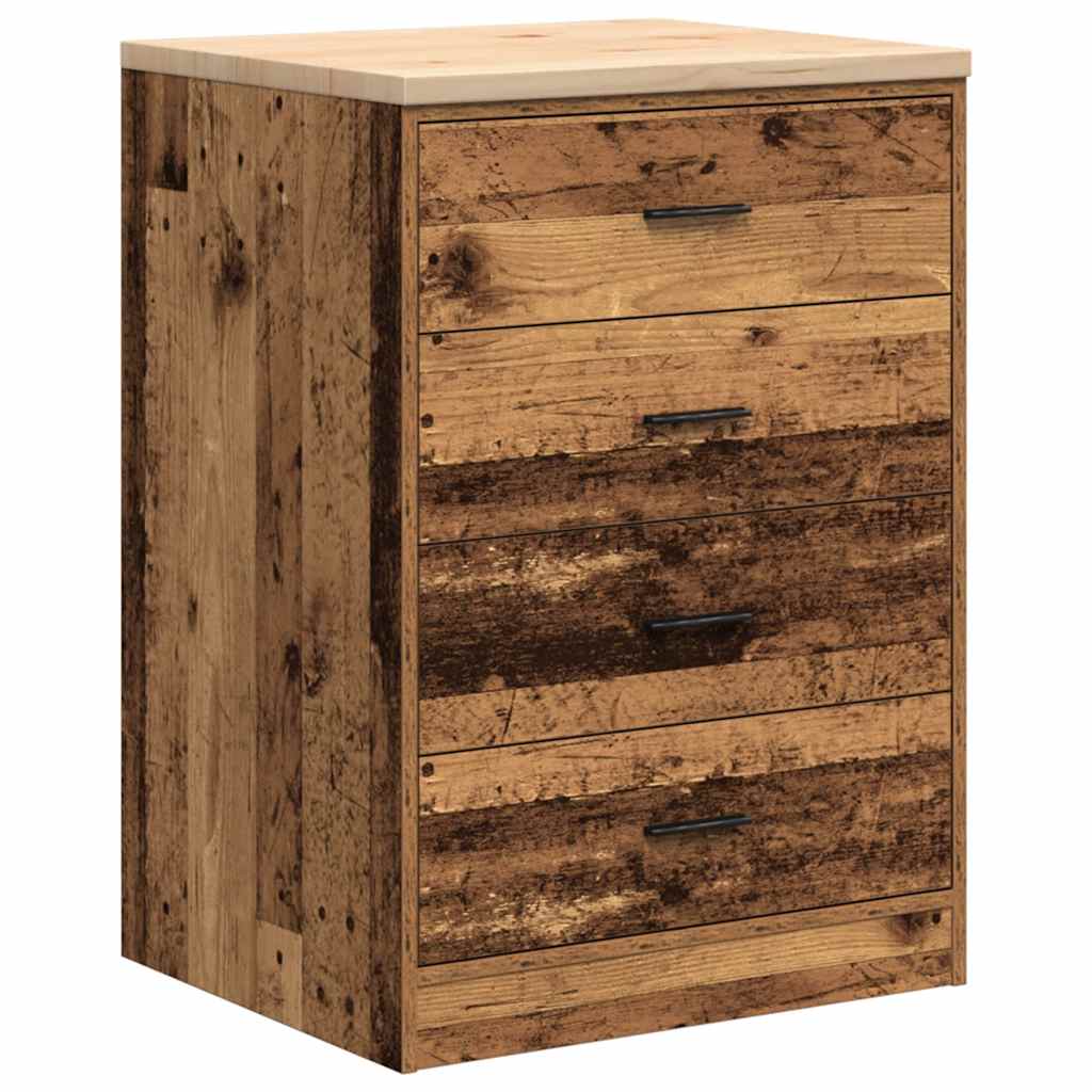 Garage storage cabinet reclaimed wood look solid pine